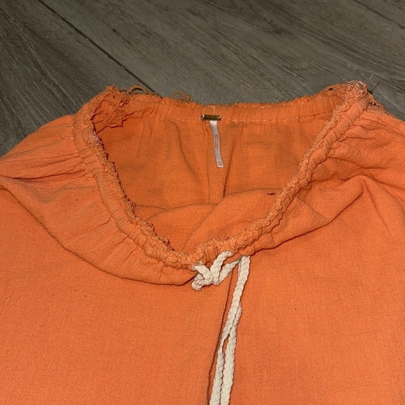 Free People Orange Layered Skirt with Drawstring size XS - Picture 2 of 6